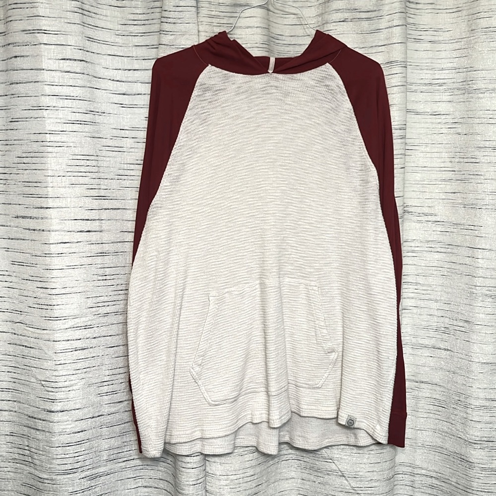 A Lucky Brand light hooded sweatshirt is versatile and casual, for many settings